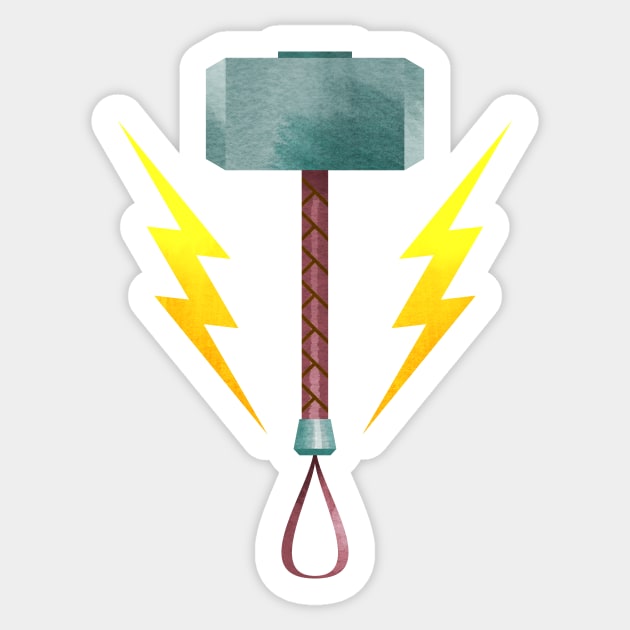 Mjolnir Sticker by tommartinart